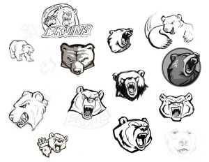development sketches for the bear